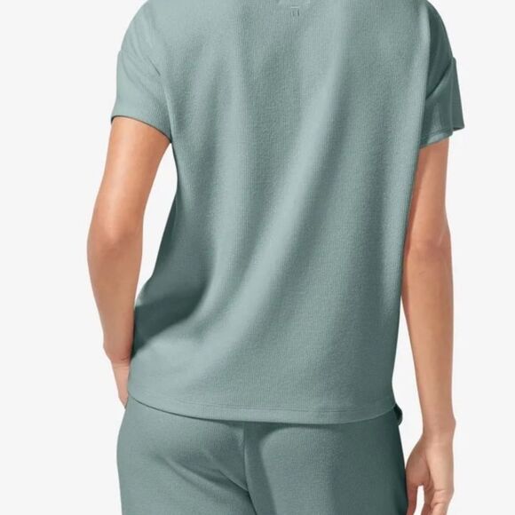 Tommy John Zen Waffle Lounge Tee Lily Pad green short sleeve crew‎ Small NWT - Picture 2 of 5